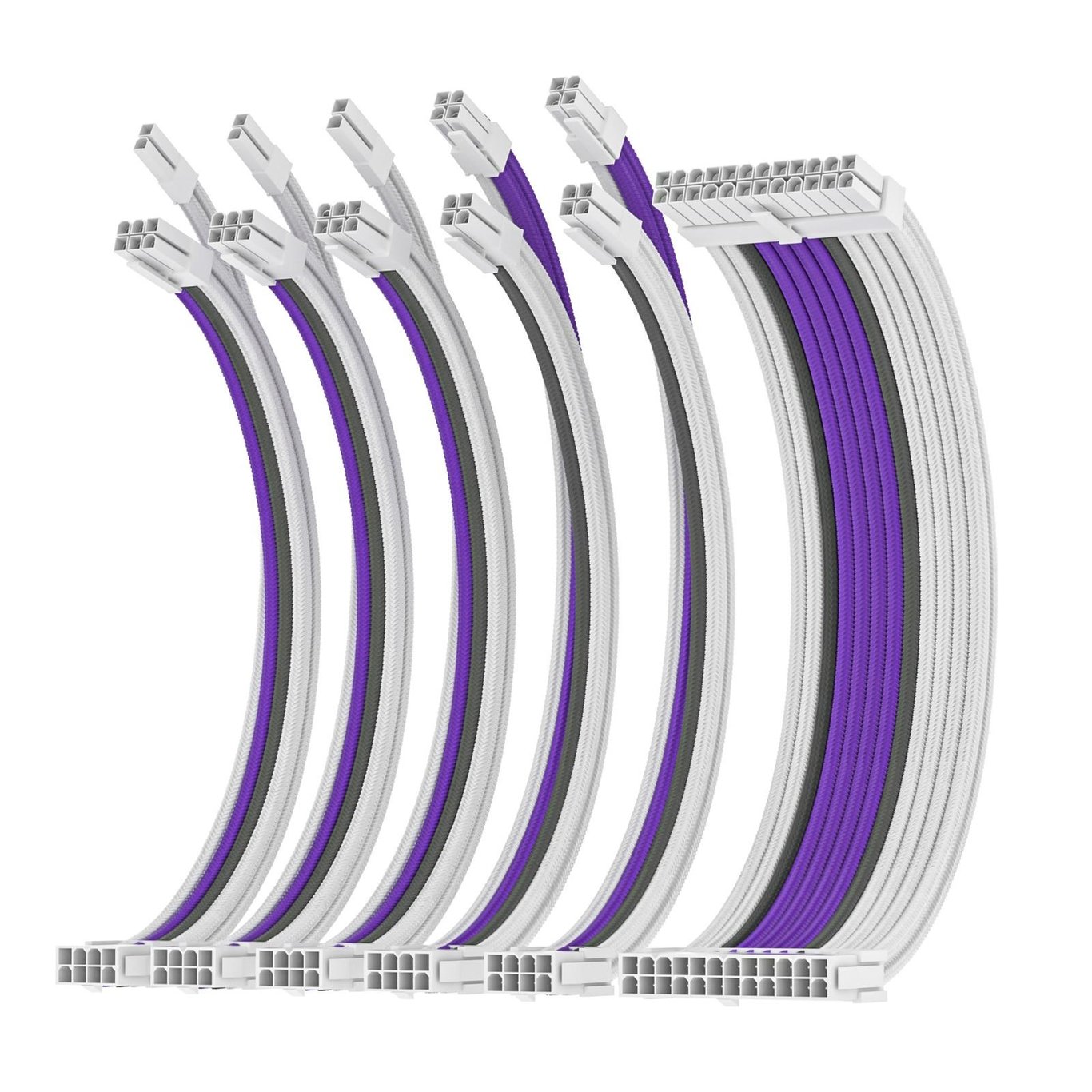 AsiaHorse Pro-6 Sleeved Extension Cable Kit - Snow Violet