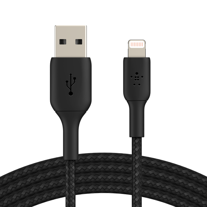 Belkin BoostCharge Braided Lightning to USB-A Cable (15cm, Black)