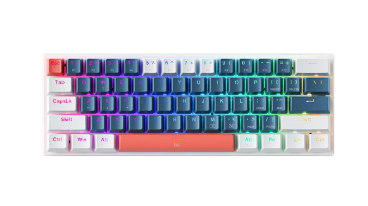 Machenike K500 61鍵 RGB 有線機械鍵盤（青軸 - 白色）
