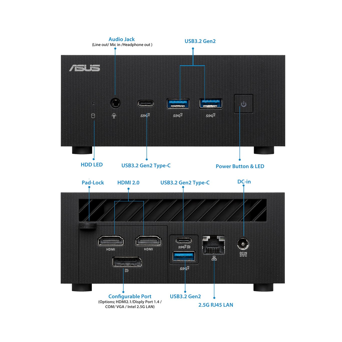 ASUS  Mini PC PN64-I5BB Intel Core i5-13500H Barebone -3