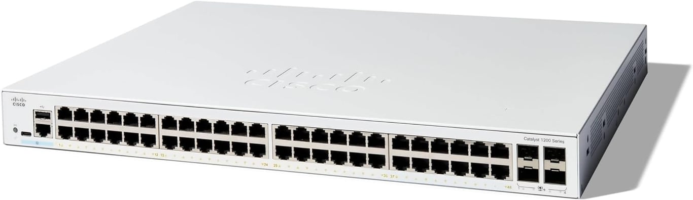 Cisco C1200 48-Port Gigabit Ethernet + 4-Port SFP Uplink Managed 智能交換機 - C1200-48T-4X-UK