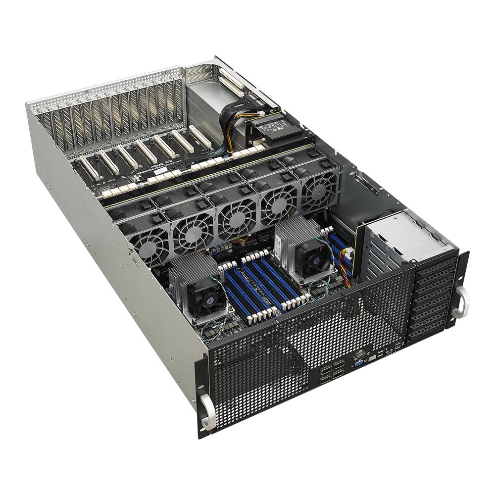 ASUS 華碩 4U Server ESC8000 G4 伺服器 (Intel Xeon Gold 6240 *2/32G*8/2TB SSD*1/3.84TB SSD*5/NVIDIA RTX A6000 48GB *8/RAIL KIT/3Y OSS)
