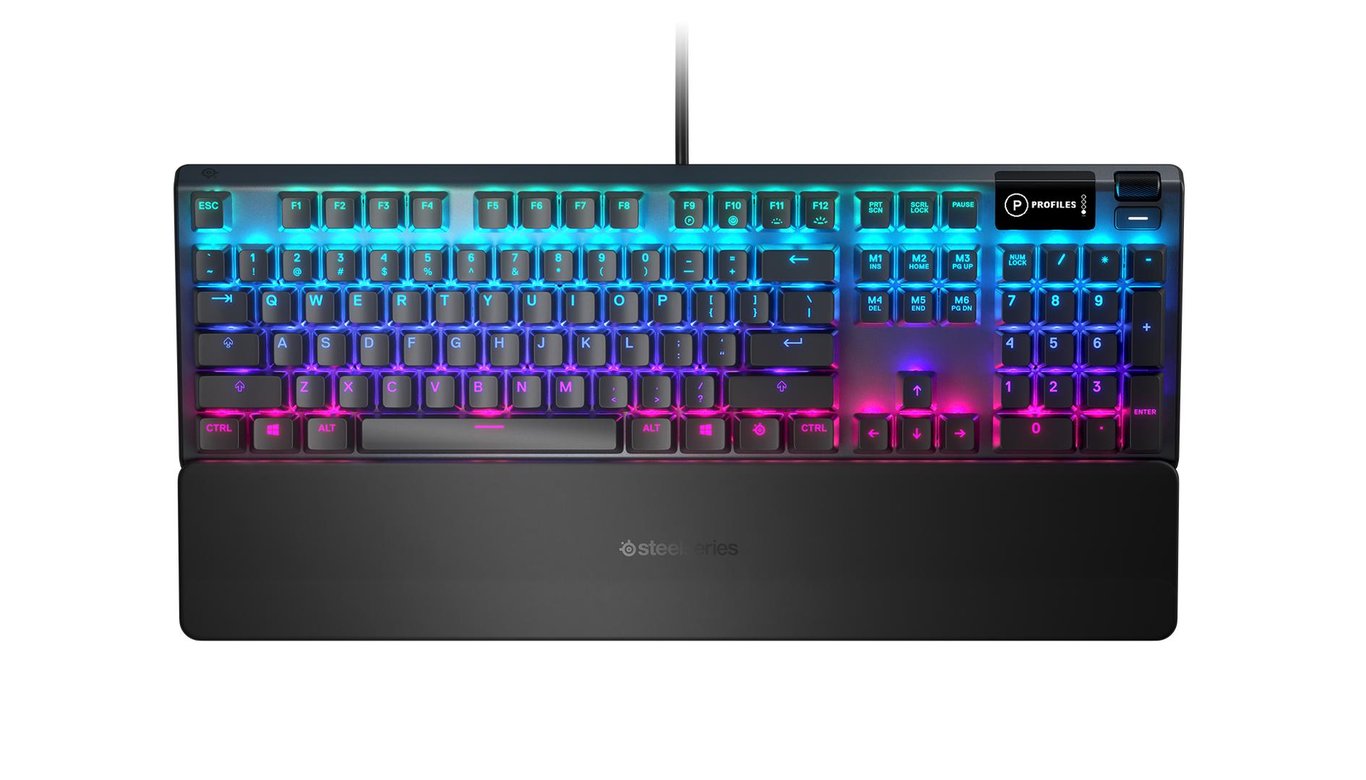 SteelSeries Apex 5 電競遊戲鍵盤 (混合機械式RGB按鍵 青軸 英文)