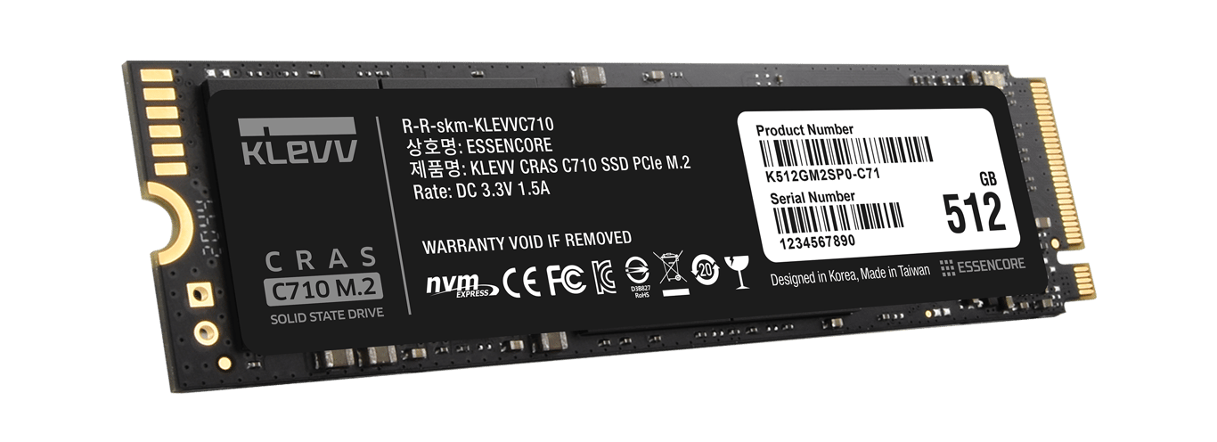 Klevv  CRAS C710 512GB TLC NVMe PCIe 3.0 x4 M.2 2280 SSD