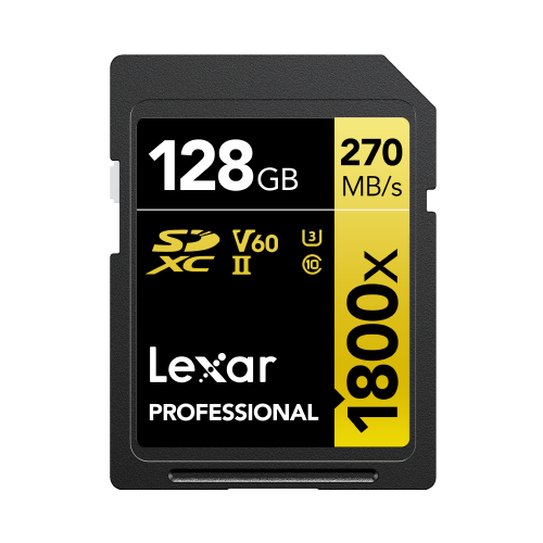 Lexar® Professional 1800x SDXC™ 128GB UHS-II Card