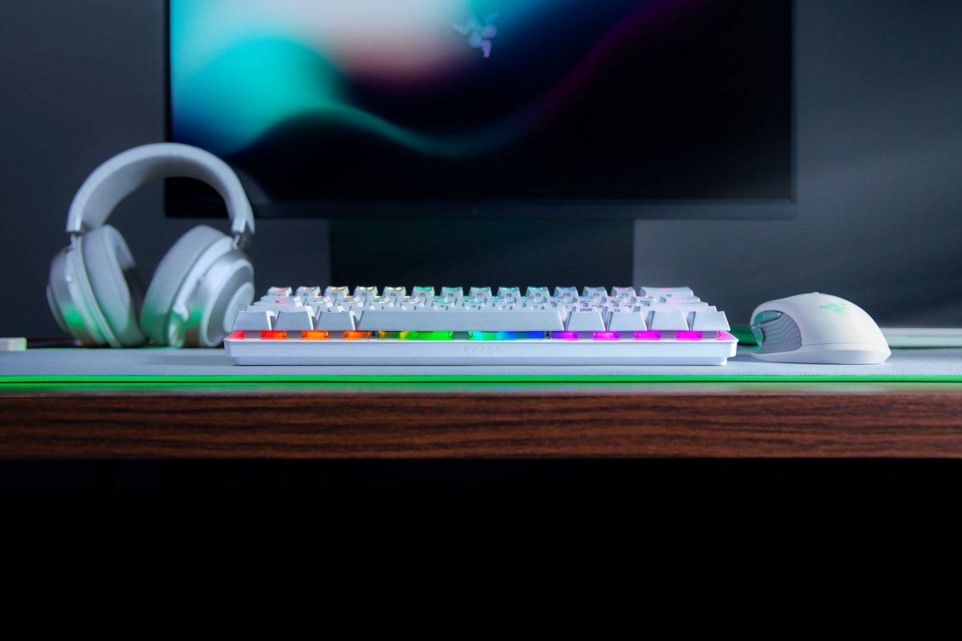 Razer Huntsman Mini 光學遊戲鍵盤 (線性紅軸) - 白色