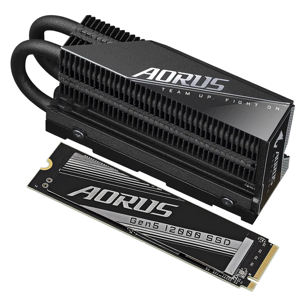 GIGABYTE 技嘉 AORUS Gen5 12000 1TB 3D TLC M.2 NVMe 2.0 PCIe 5.0 x4 SSD (With Heatsink)