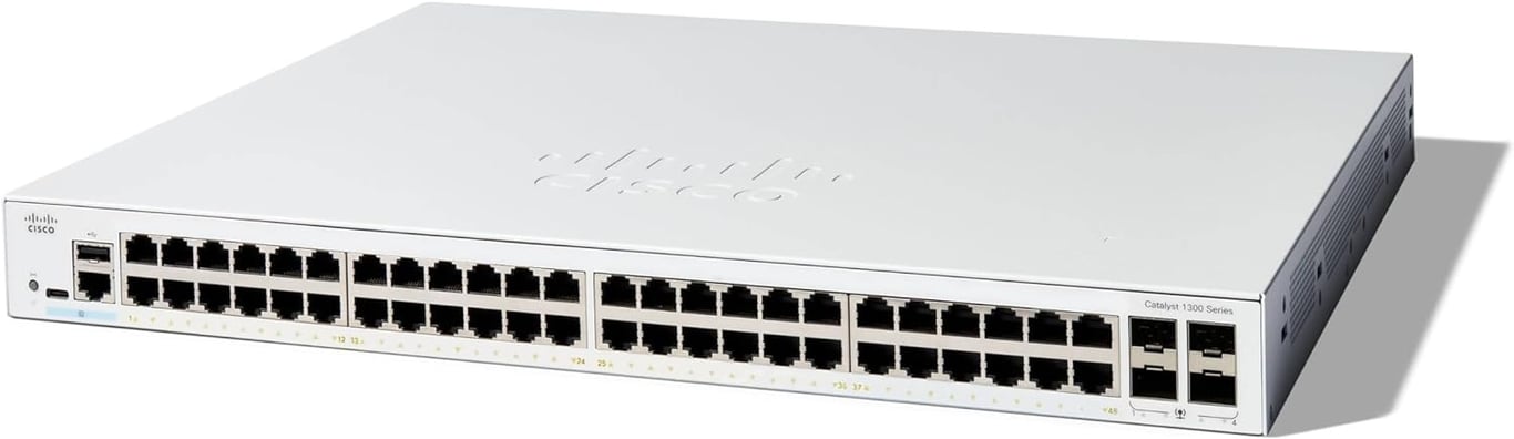 Cisco C1300 48-Port Gigabit Ethernet + 4-Port Gigabit SFP Uplink Managed 交換機 - C1300-48T-4G-UK