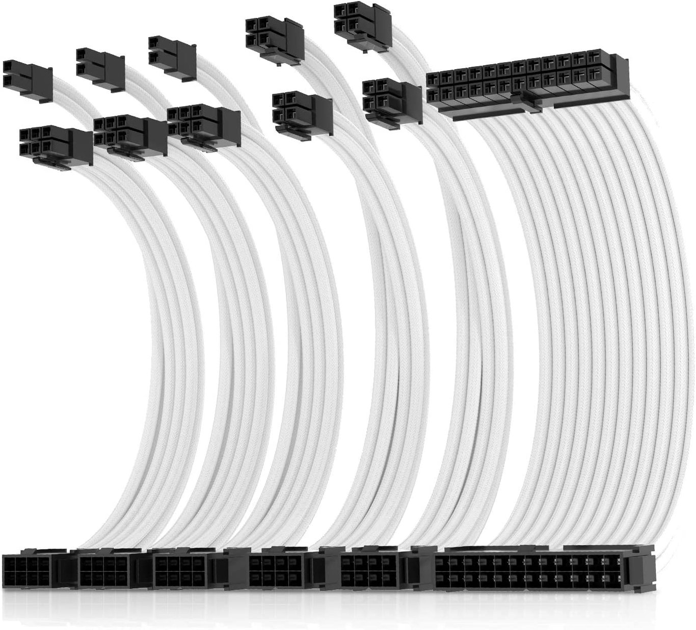 【限時優惠】AsiaHorse Pro-6 Sleeved Extension Cable Kit - 白色