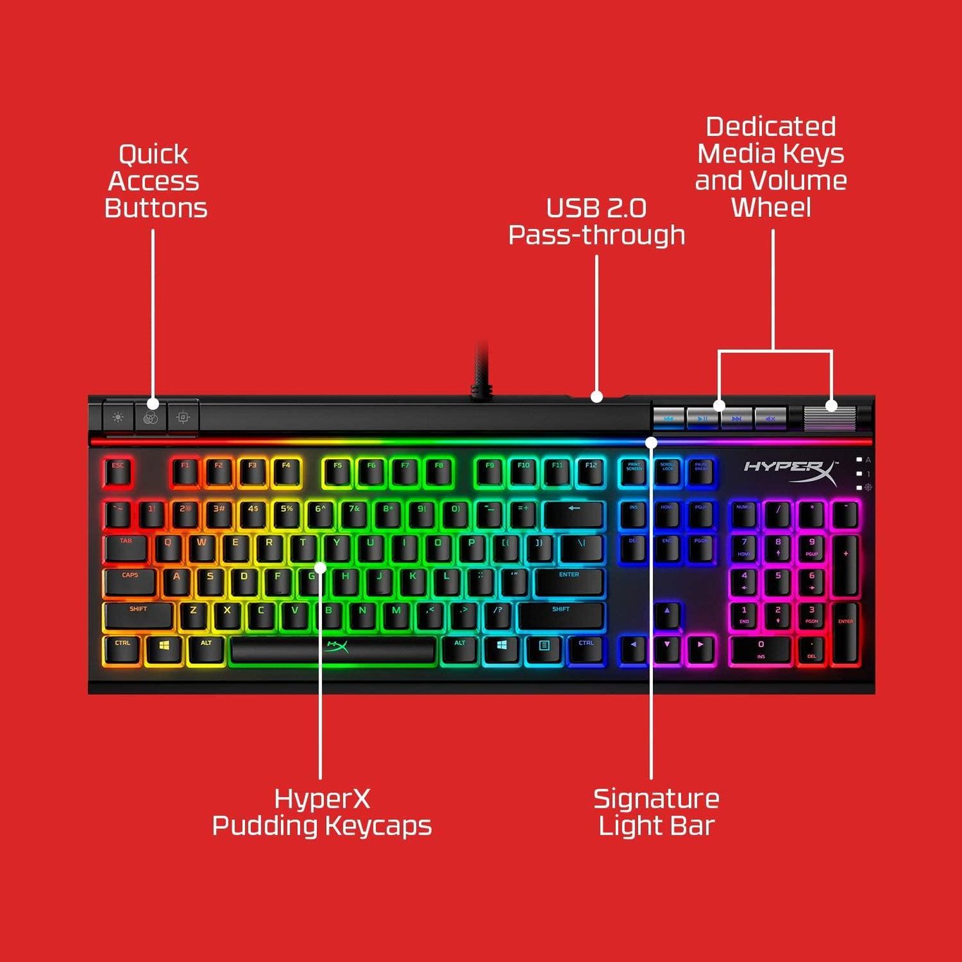 HyperX Alloy Elite 2 RGB 紅軸機械式鍵盤 (英文版)
