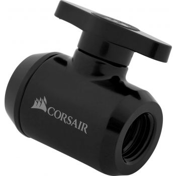 Corsair Fitting (valve)XF Adapter (Shut-off ball valve; black)