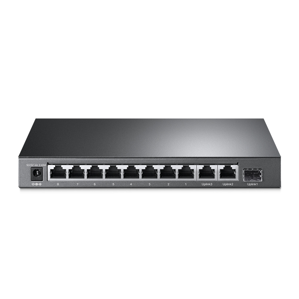 TP-Link TL-SL1311MP 8-Port 10/100Mbps (8-Port PoE+ 124W) + 2-Port RJ45 Gigabit Uplink + 1-Port Gigabit SFP Uplink Desktop Switch