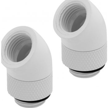 Corsair Fitting (adapter),XF Adapter 2-pack (45° Angled rotary; white)