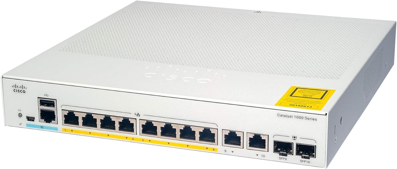 Cisco C1200 8-Port Gigabit Ethernet (PoE+ 67W) + 2-Port Gigabit RJ45 / SFP Combo Uplink Managed 智能交換機 - C1200-8P-E-2G-UK
