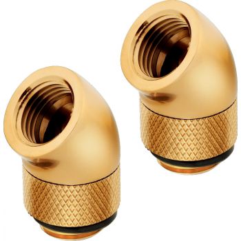 Corsair Fitting (adapter),XF Adapter 2-pack (45° Angled rotary; gold)