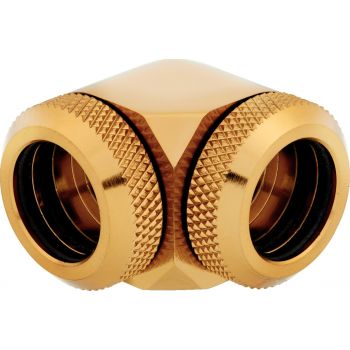 Corsair Fitting (hard tube)XF Hardline 2-pack (90° Angled 12mm OD compression; Gold)