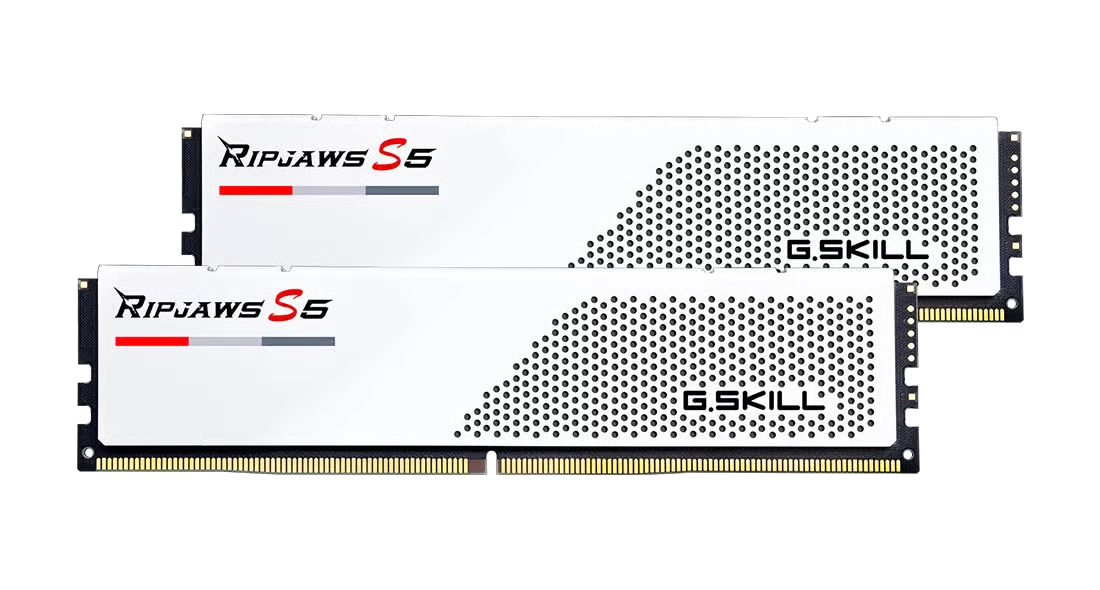 G.Skill Ripjaws S5 White DDR5 5200MHz CL40 96GB (48GB x 2) - F5-5200J4040A48GX2-RS5W
