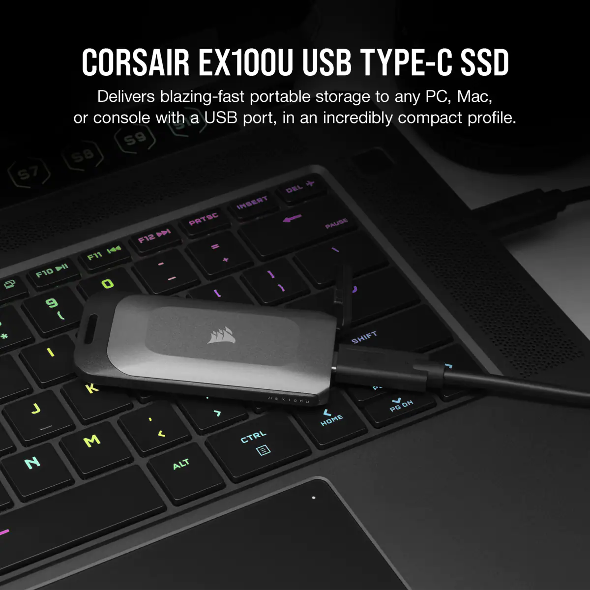 Corsair EX100U 4TB Portable USB Type-C 3.2 Gen 2x2  SSD-2