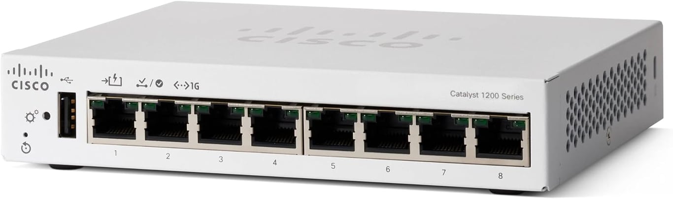 Cisco C1200 8-Port Gigabit Ethernet Managed 智能交換機 - C1200-8T-D-UK