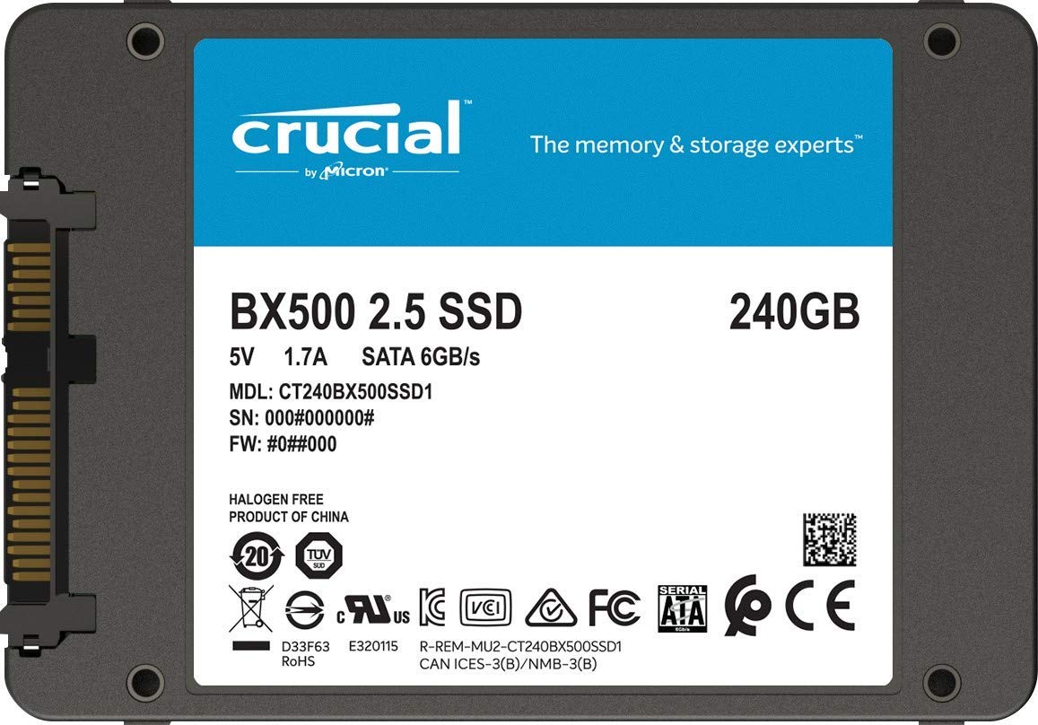 Crucial BX500 240GB 3D TLC SATA III SSD
