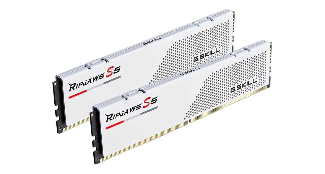 G.Skill Ripjaws S5 White DDR5 5200MHz CL40 96GB (48GB x 2) - F5-5200J4040A48GX2-RS5W-1
