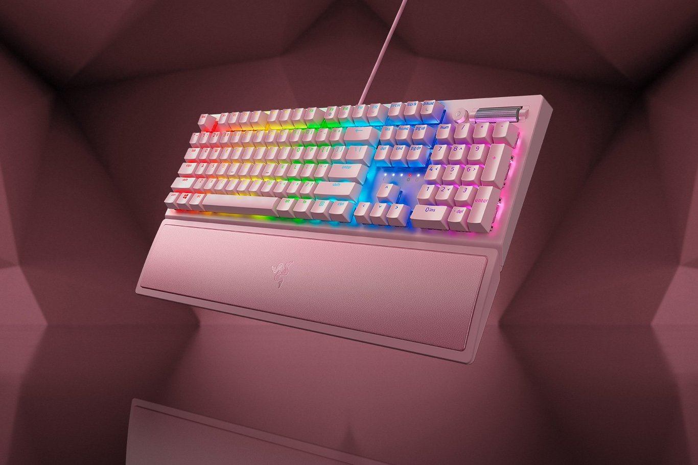 Razer BlackWidow V3 電競遊戲鍵盤 (綠軸) - Quartz 粉紅色