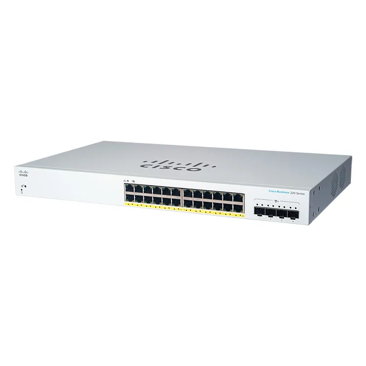 Cisco CBS220 24-Port Gigabit (195W PoE+) + 4-Port 10G SFP+ Uplink 智能交換機 - CBS220-24P-4X-UK