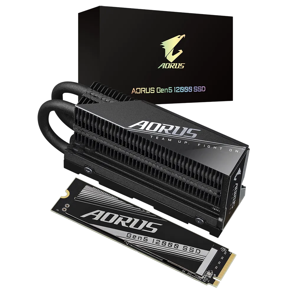 GIGABYTE  AORUS Gen5 12000 1TB 3D TLC M.2 NVMe 2.0 PCIe 5.0 x4 SSD (With Heatsink)-1