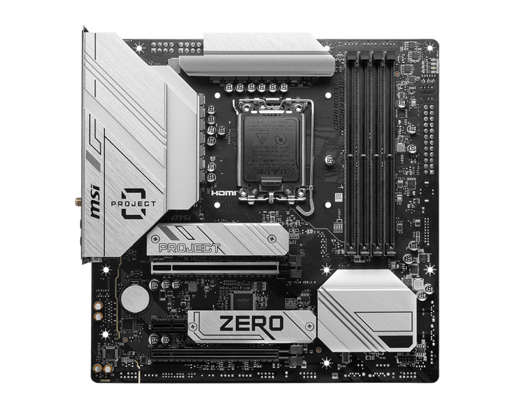 MSI 微星 B760M PROJECT ZERO Micro-ATX 白色背插主機板 (DDR5)