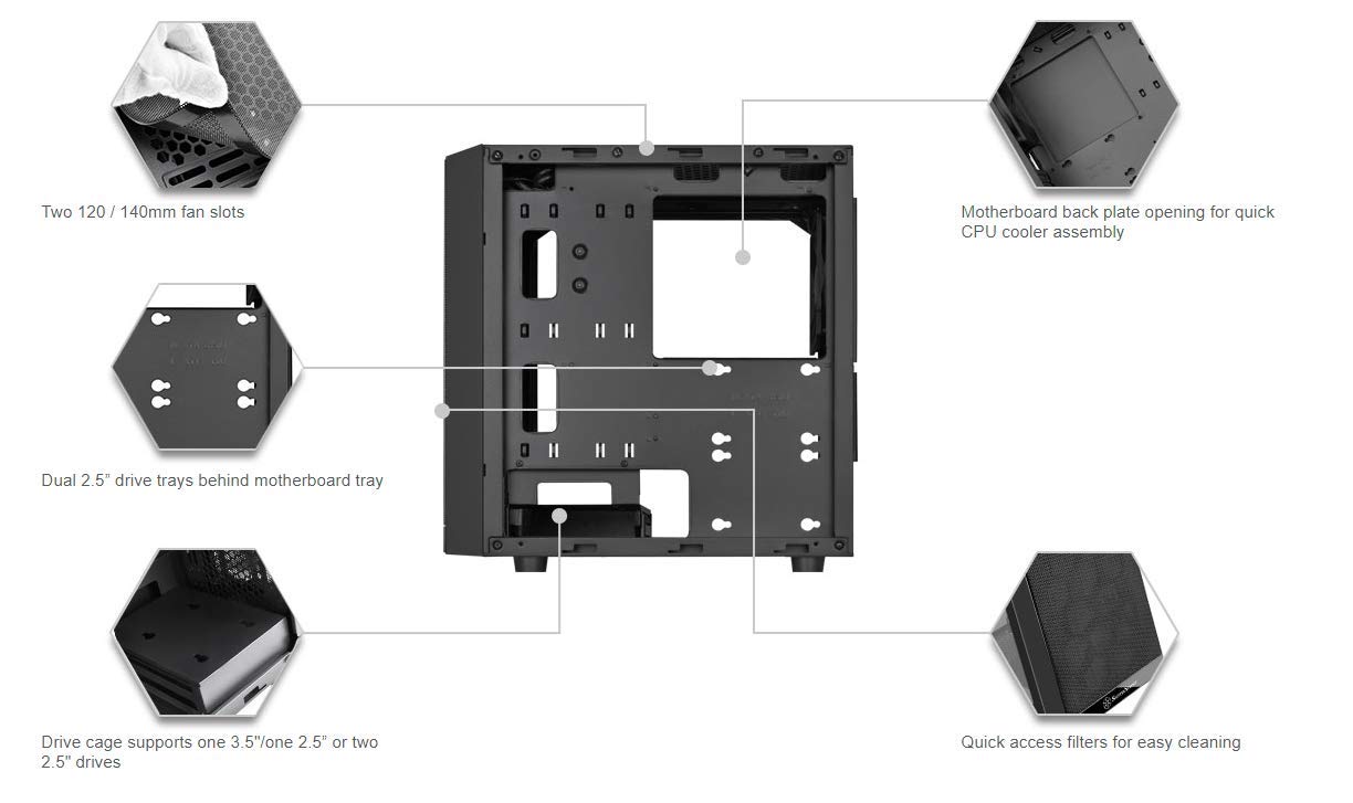 SilverStone PS15 Micro-ATX 機箱 - Black 黑色