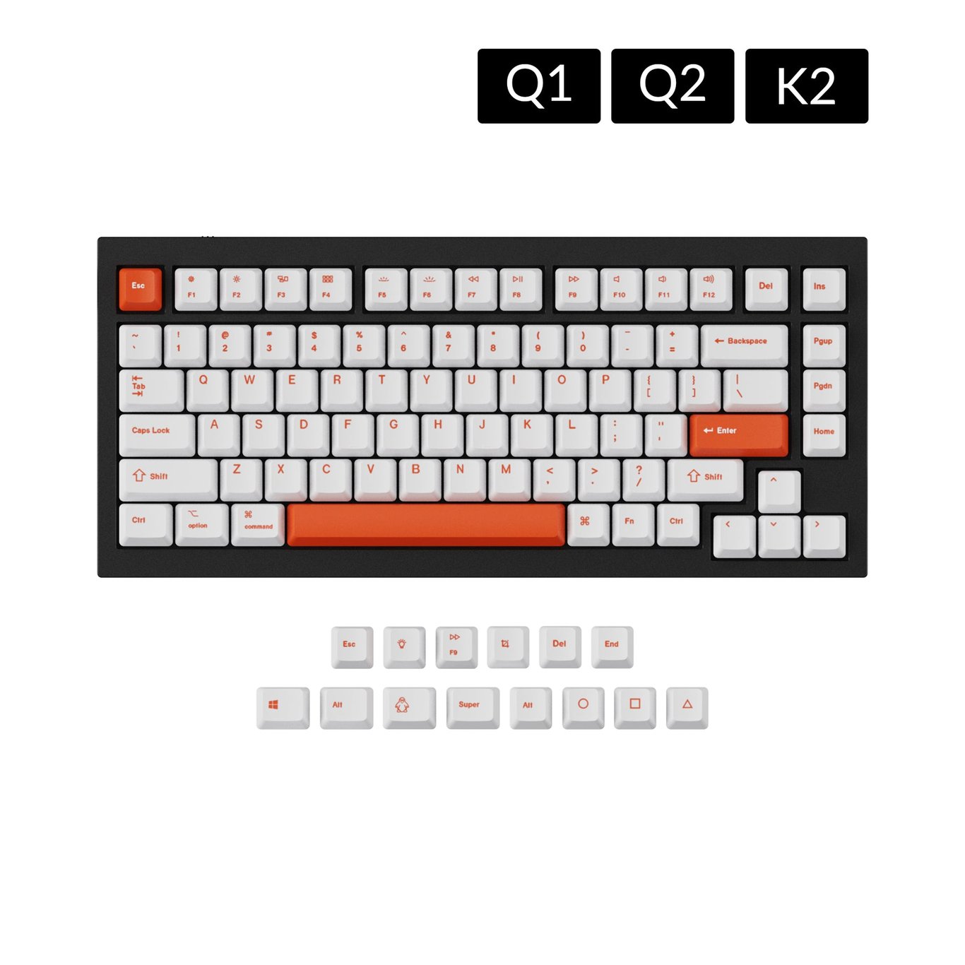 Keychron Q1/K2 OEM Profile Dye-Sub PBT Keycap Set - Orange
