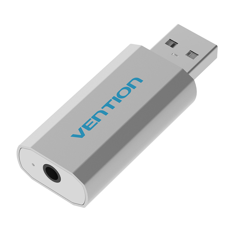 VENTION USB External Sound Card Black Metal Type