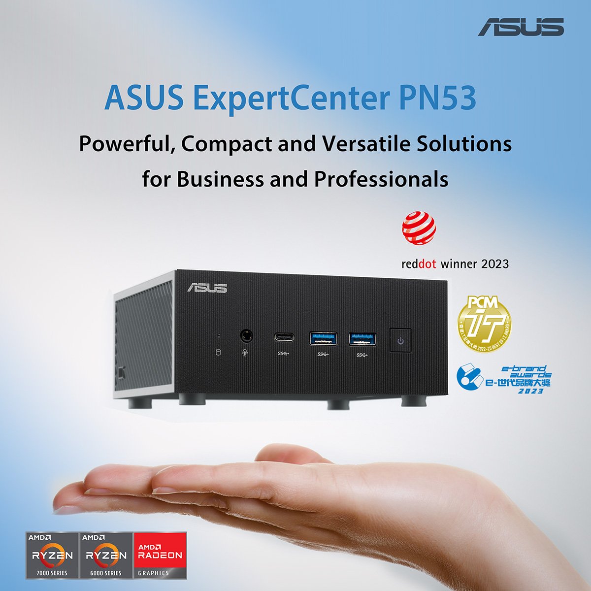 ASUS 華碩 PN53 Mini PC 迷你電腦 系統套裝 (AMD Ryzen 7535HS、Radeon 660M、32GB DDR5 RAM、1TB SSD、Windows 11 Home)