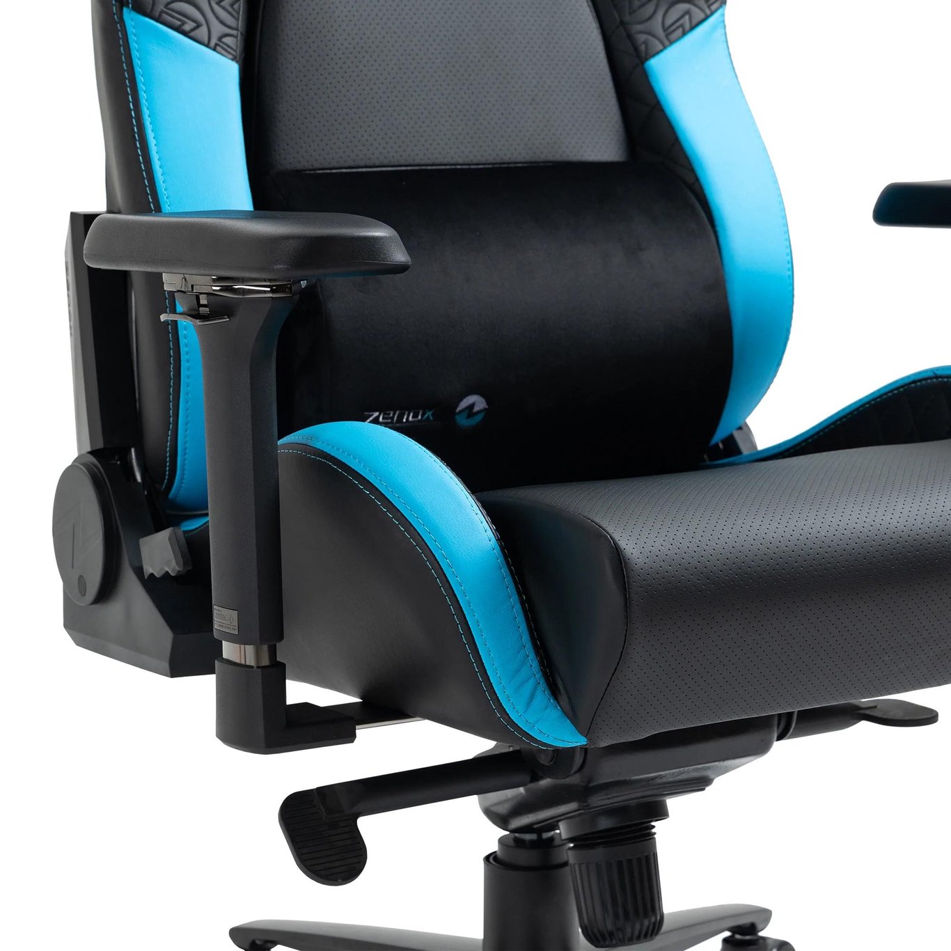 Zenox Jupiter-MK2 Racing Chair  - Leather/Sky Blue /-3