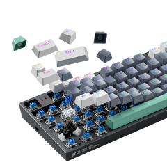 Machenike K500 94鍵 RGB 有線機械鍵盤（青軸 - 灰色）