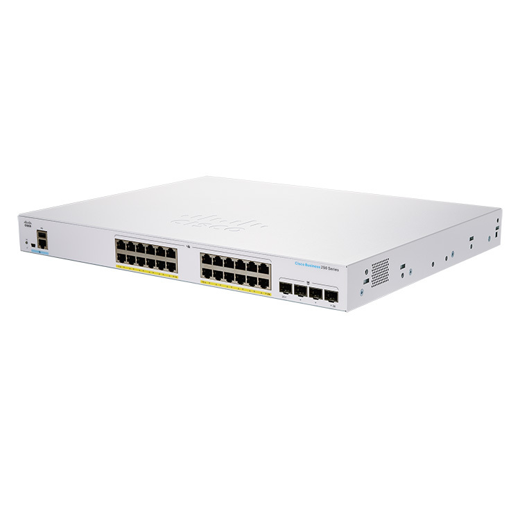 Cisco CBS250 24-Port Gigabit Ethernet (PoE+ 370W) + 4-Port Gigabit SFP Uplink 智能交換機 - CBS250-24FP-4G-UK