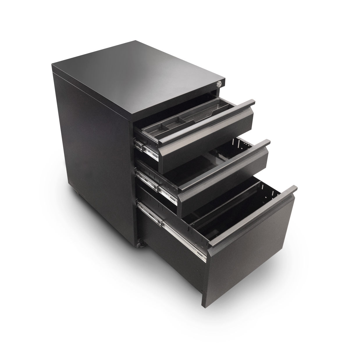 Zenox Mobile 3-Drawer Cabinet 3 (Black )-1