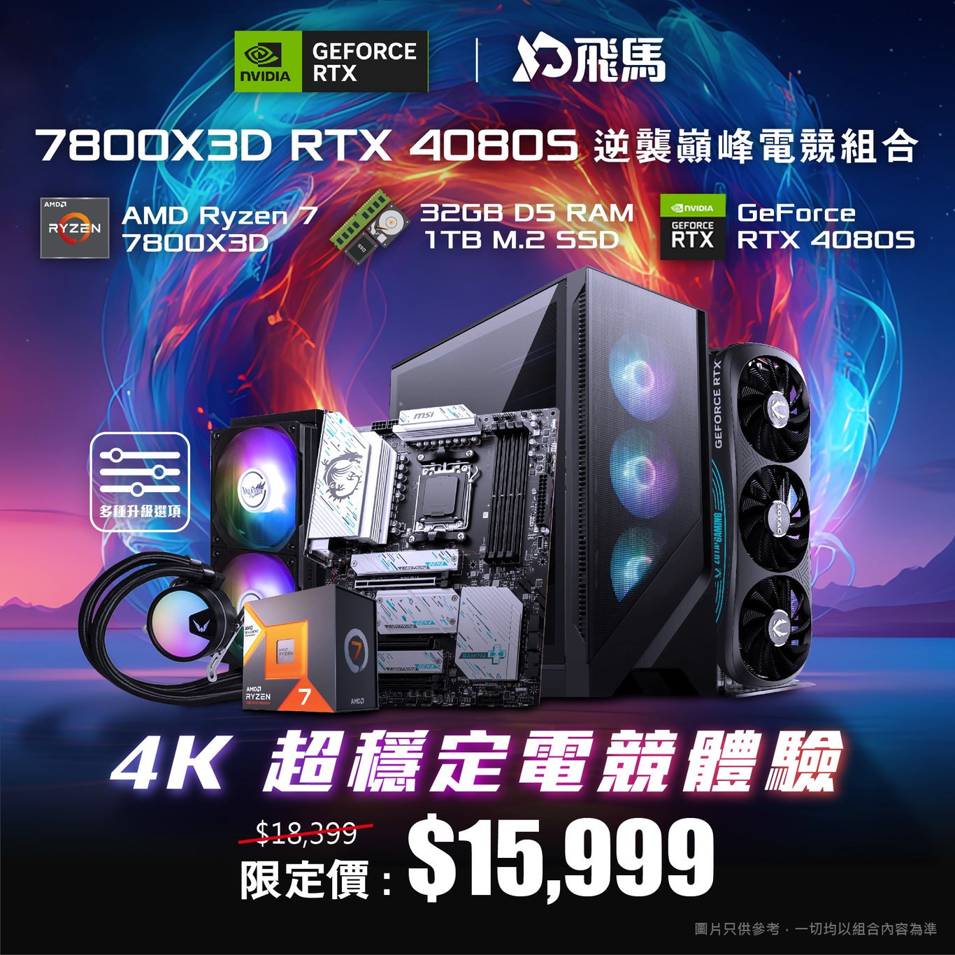 【4K 超穩定】7800X3D RTX 4080S 逆襲巔峰電競組合