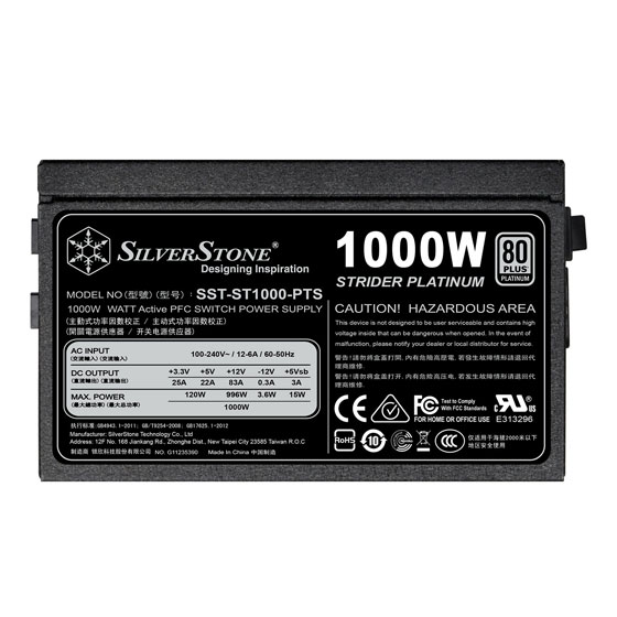 SilverStone ST1000-PTS 1000W 80Plus Platinum 鉑金牌 全模組 火牛 (5年保)