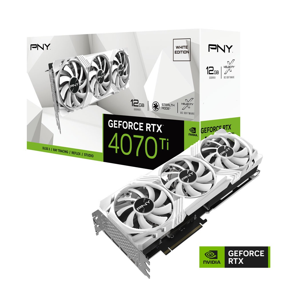 PNY Verto LED White GeForce RTX 4070 Ti 12G 白色顯示卡
